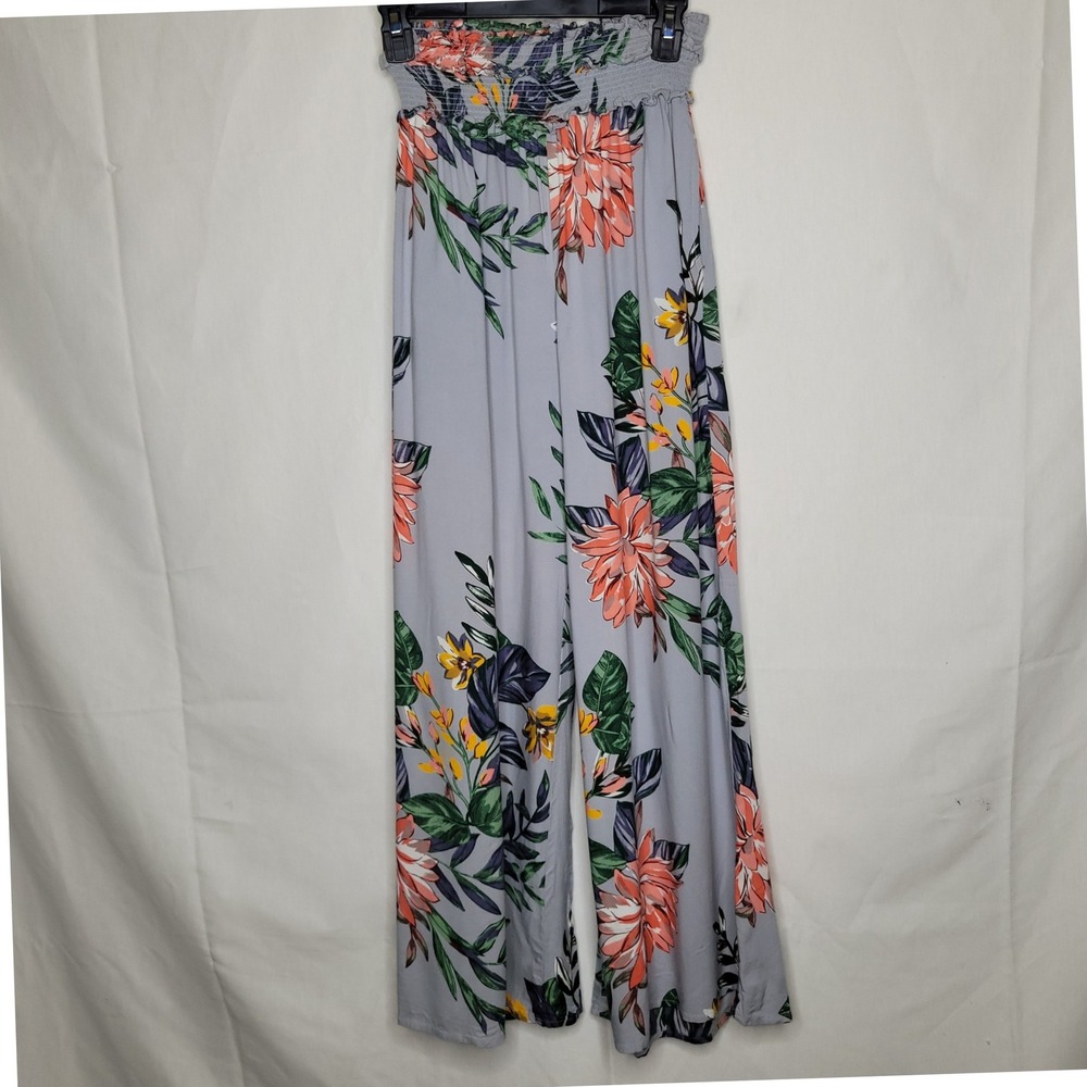 Anthropologie Patrons of Peace Floral Smocked Waist Wide Leg Palazzo Pants - Picture 3 of 7